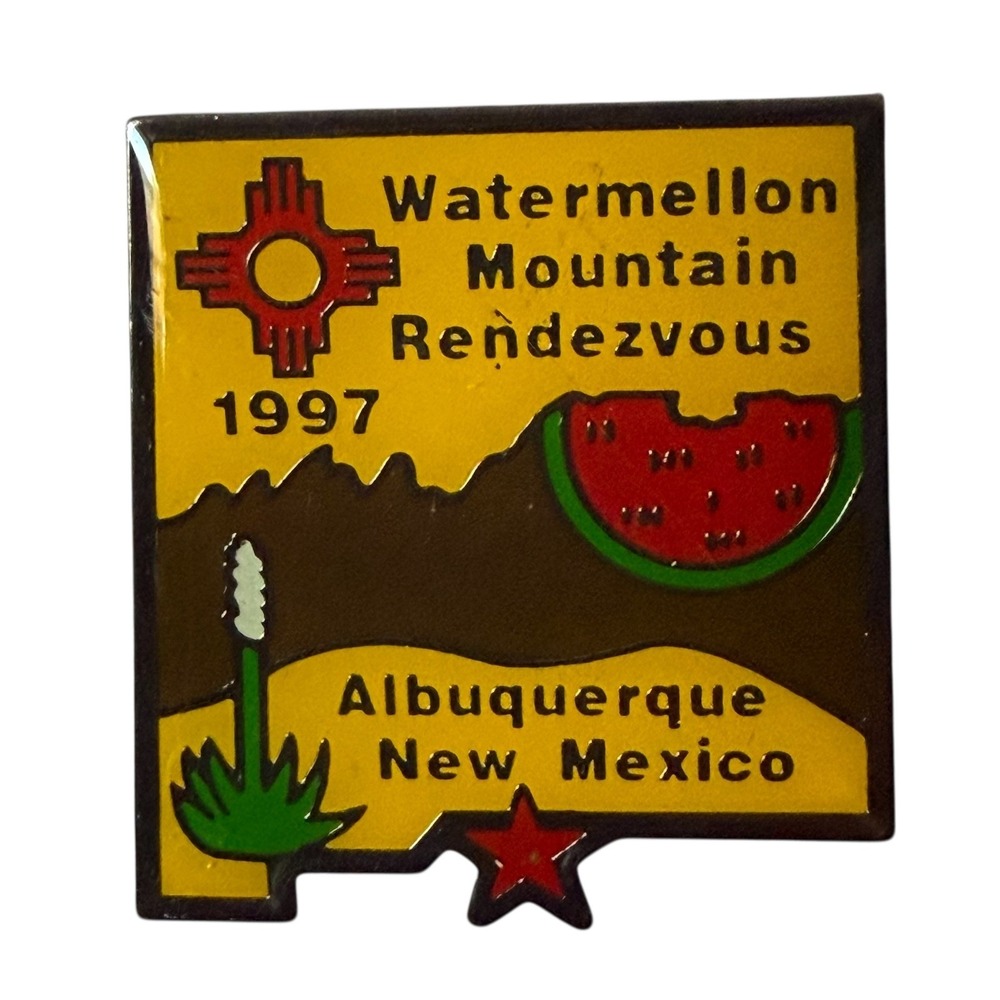 Vintage 1997 Watermellon Mountain Rendezvous Albuquerque New Mexico Enamel Pin‎